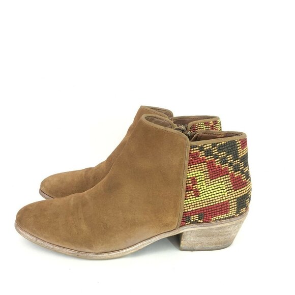 Sam Edelman Tan Putnam Embroidered Southwest Bootie - Picture 3 of 6